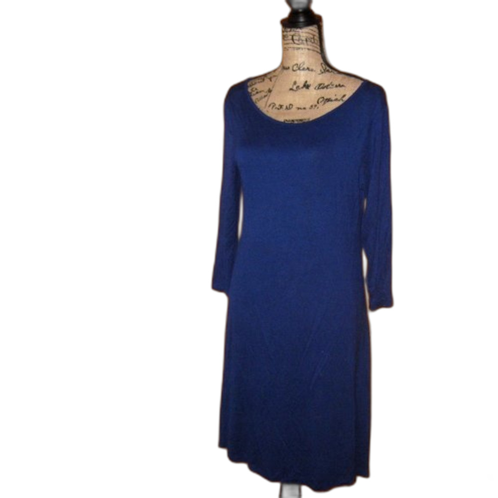 New Directions Midi 3/4 Sleeve Navy Dress NWT